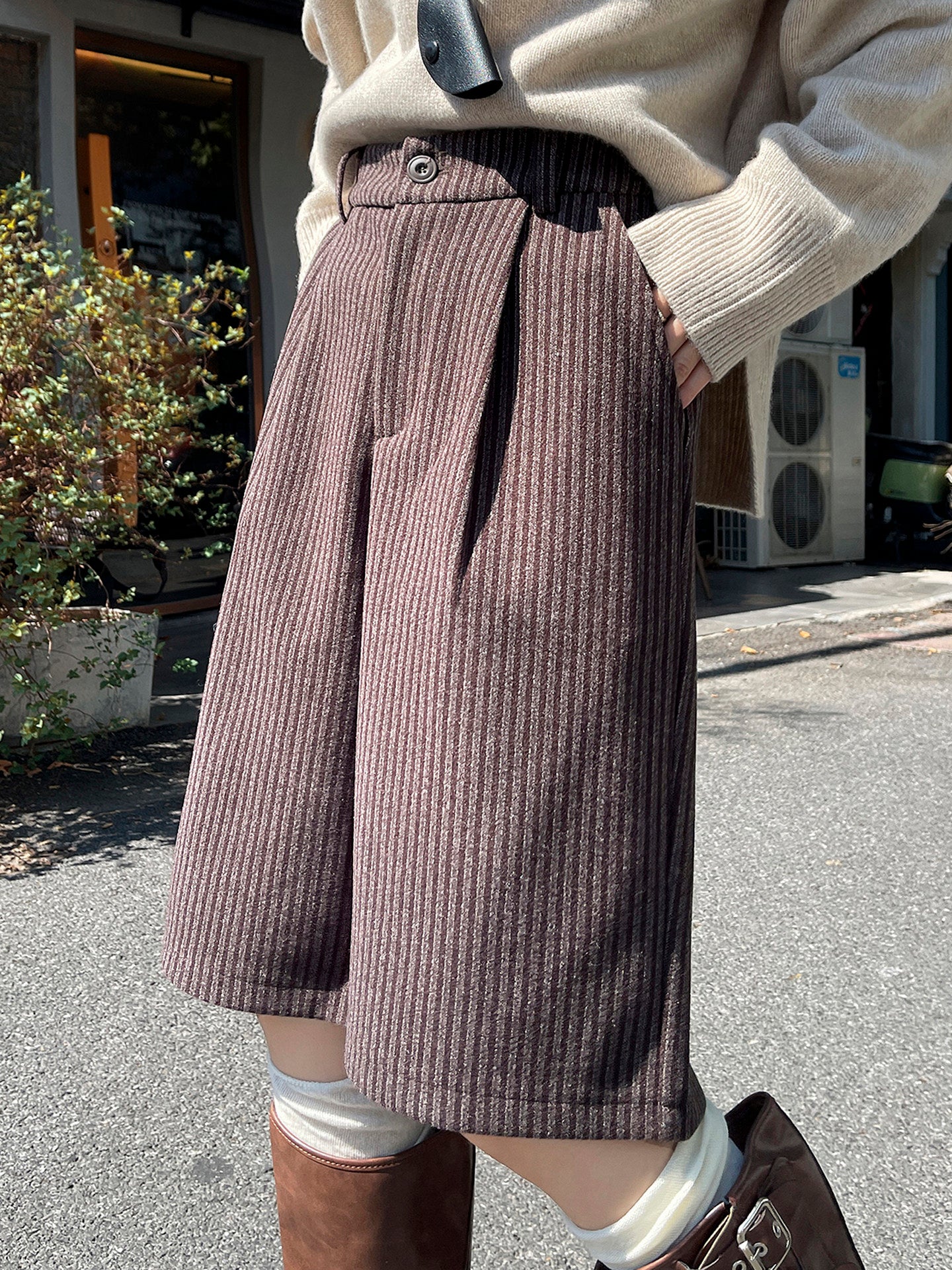 ストライプウールショーツ sd20250085