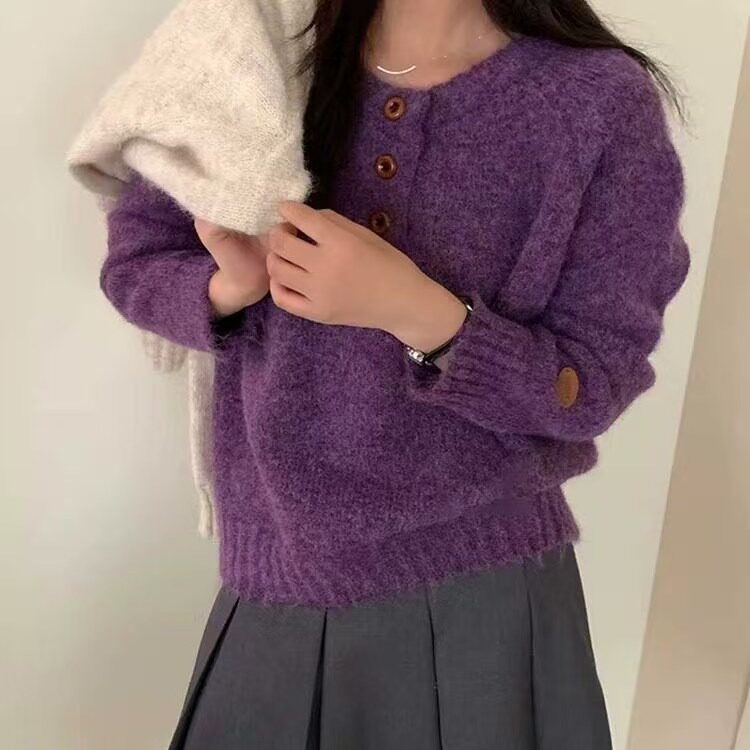 sd20250070 ヘンリーネックボタンニット