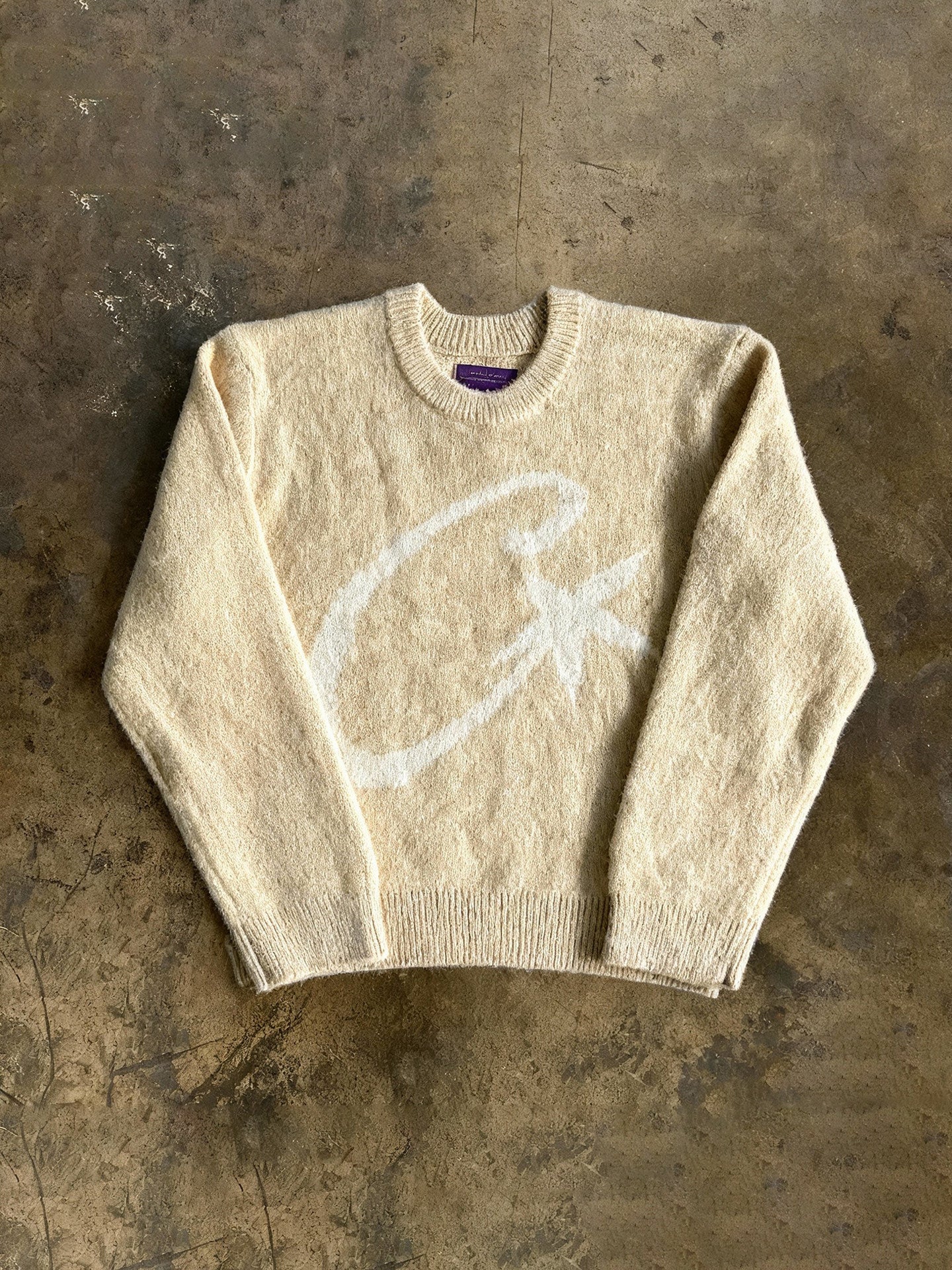 C刺繍ラウンドネックニット sd20250074