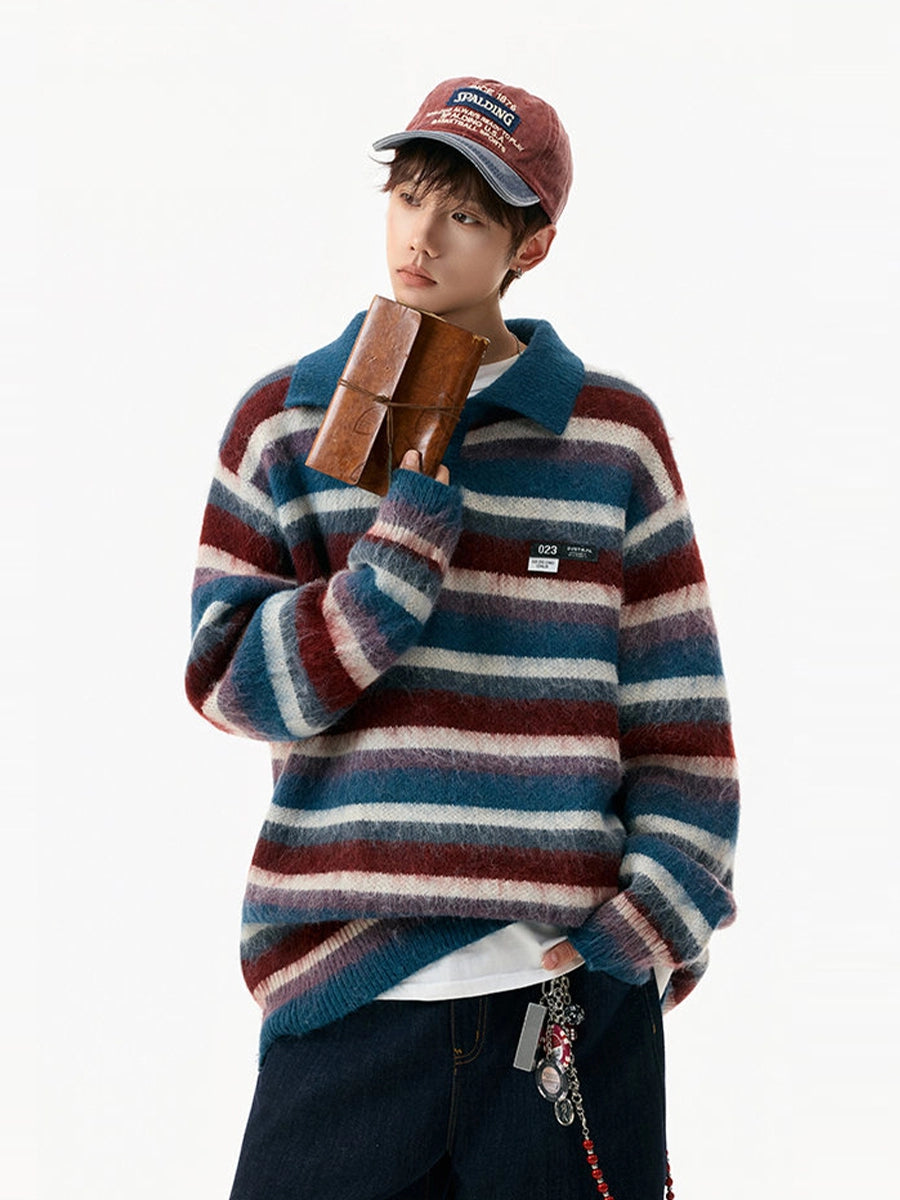 sd0059 カラフルボーダーポロニット