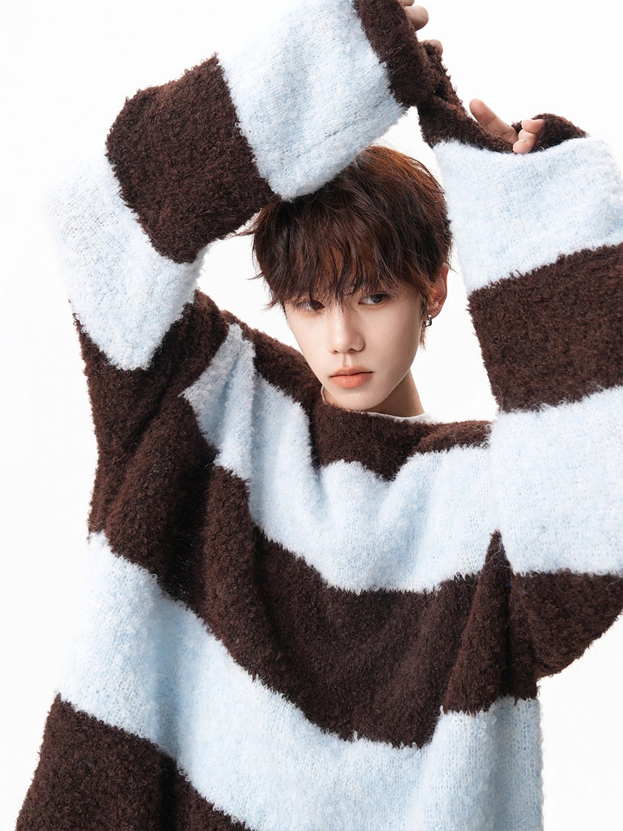 sd0058 ボーダーバイカラーニット