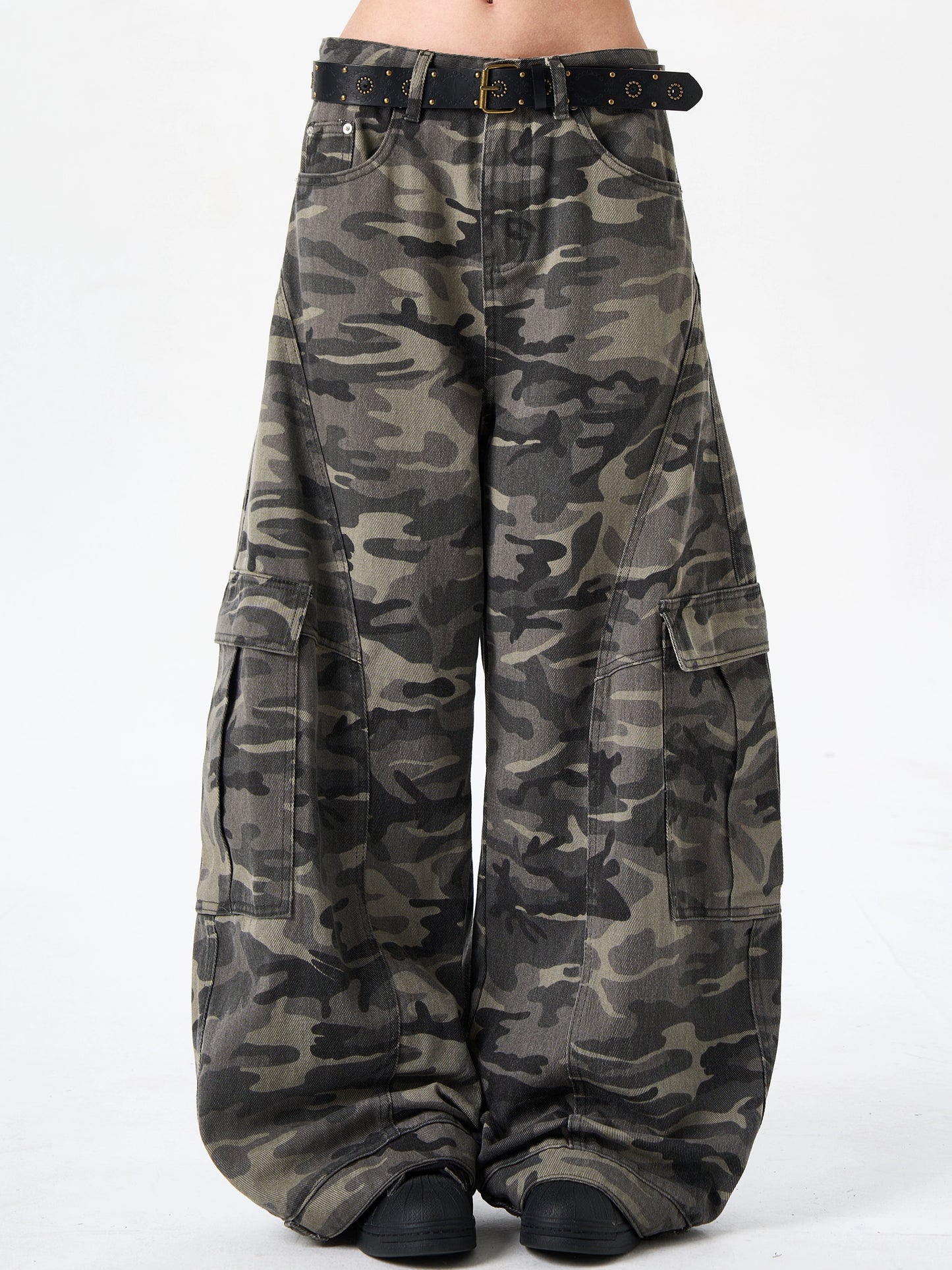 sd0016 迷彩ワイドレッグパンツ