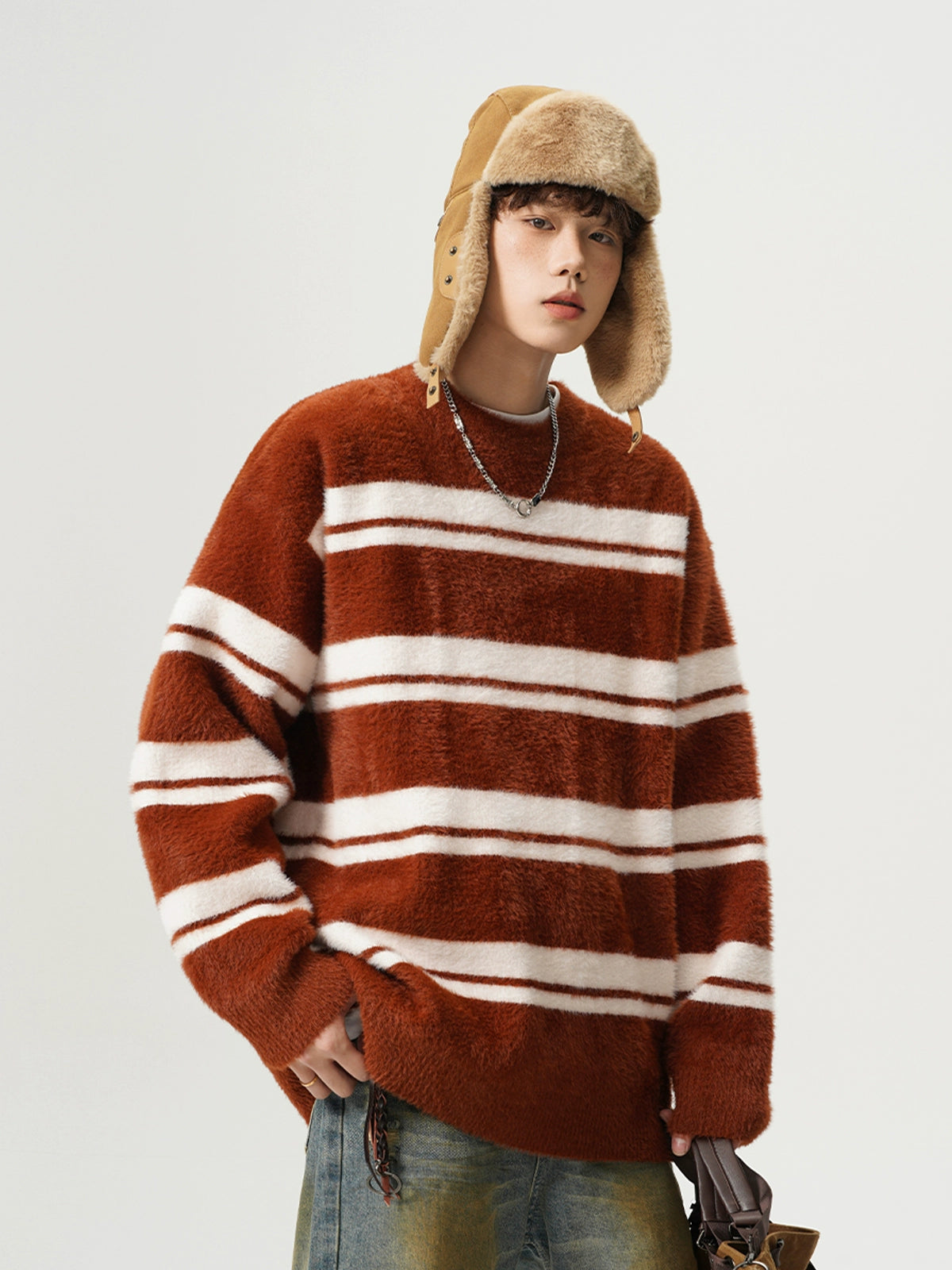 sd0061 和風カラーボーダーニット