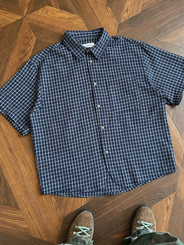 sd0024 レトロ半袖チェックシャツ