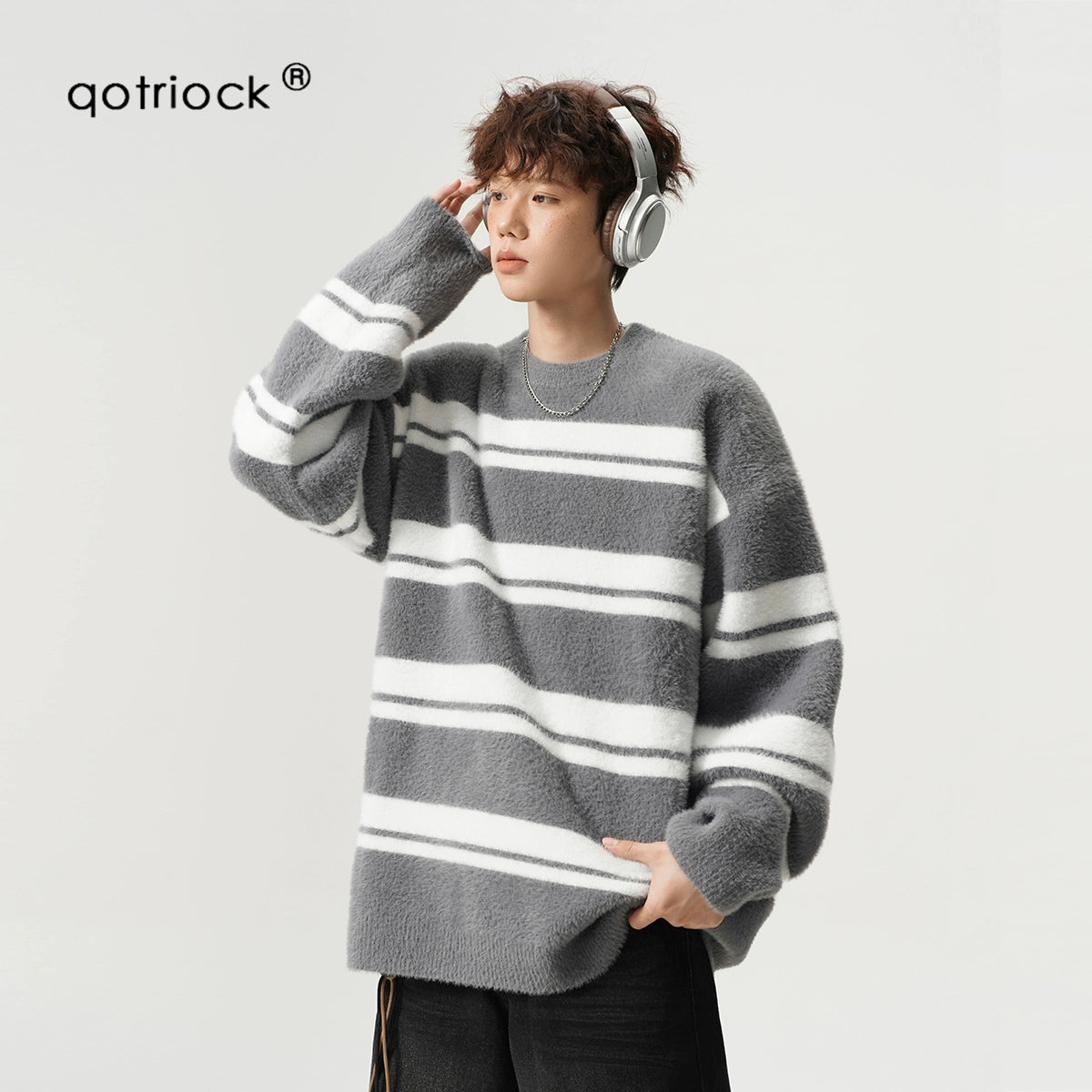 sd0061 和風カラーボーダーニット